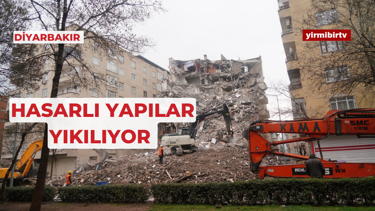 Diyarbakır’da acil yıkım kararı alınan yapılar yıkılıyor