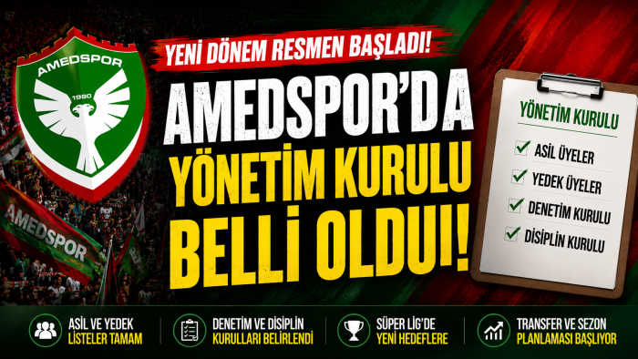Amedspor'da Yeni Dönem Başladı: Nahit Eren Başkanlığındaki Yönetim Kurulu Netleşti