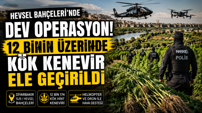 Hevsel Bahçeleri’nde Dev Operasyon: 12 Binin Üzerinde Kök Kenevir Ele Geçirildi
