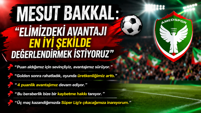 Amedspor T.D Mesut Bakkal Esenler Erok Maç Sonu Konuştu : 3 Maç Kazanırsak Süper Lig'e Çıkacağız