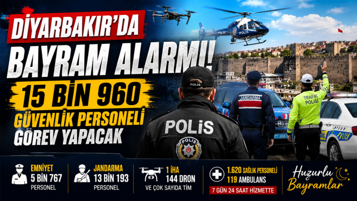 Diyarbakır'da Bayram Alarmı: 15 Bin 960 Güvenlik Personeli Görev Yapacak